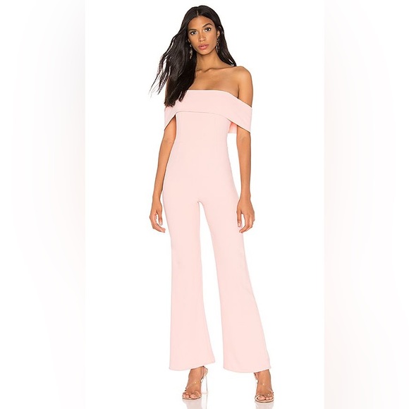 Superdown Aubrey Off Shoulder Jumpsuit in Blush - Picture 2 of 5